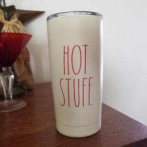 Rae Dunn White Insulated Tumbler-HOT STUFF 20oz